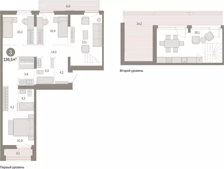 3-комнатная квартира: Тюмень, Ленинский округ (136.53 м) - Фото 1
