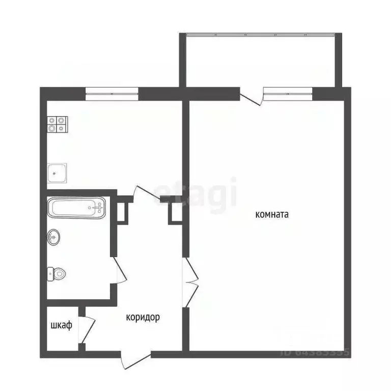 1-к кв. Алтайский край, Бийск Социалистическая ул., 40 (31.5 м) - Фото 0