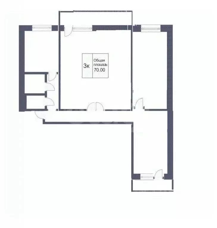 3-к кв. Кемеровская область, Кемерово Ленинградский просп., 34 (70.0 ... - Фото 2