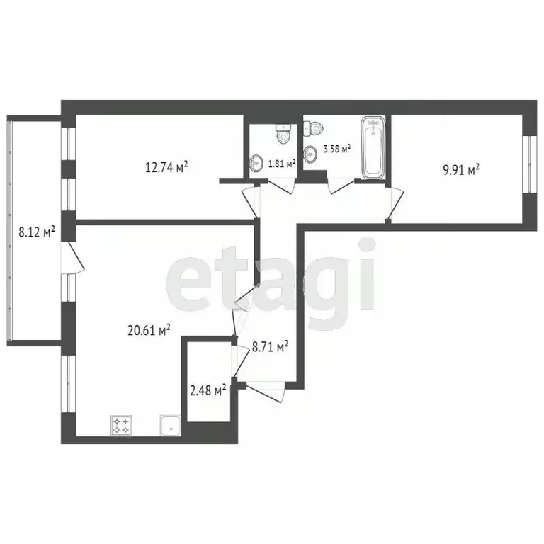 3-к кв. Красноярский край, Красноярск городской округ, пос. Солонцы ... - Фото 2