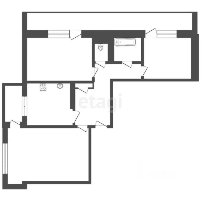 3-к кв. Иркутская область, Ангарск 12А мкр, 4 (70.0 м) - Фото 1