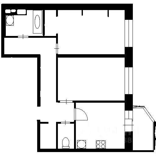 2-к кв. Ленинградская область, Всеволожский район, пос. Бугры бул. ... - Фото 2
