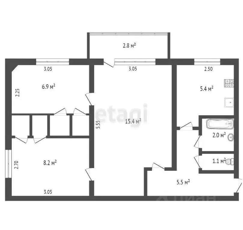 3-к кв. Хабаровский край, Солнечный рп ул. Ленина, 20 (53.0 м) - Фото 2
