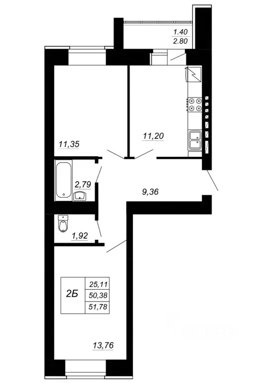 2-к кв. Татарстан, Зеленодольский район, Осиновское с/пос, с. Осиново ... - Фото 1