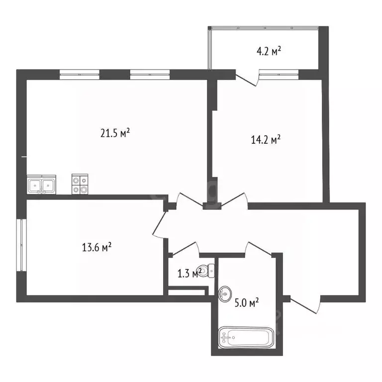 2-к кв. Московская область, Коломна ул. Ленина, 159 (71.1 м) - Фото 2