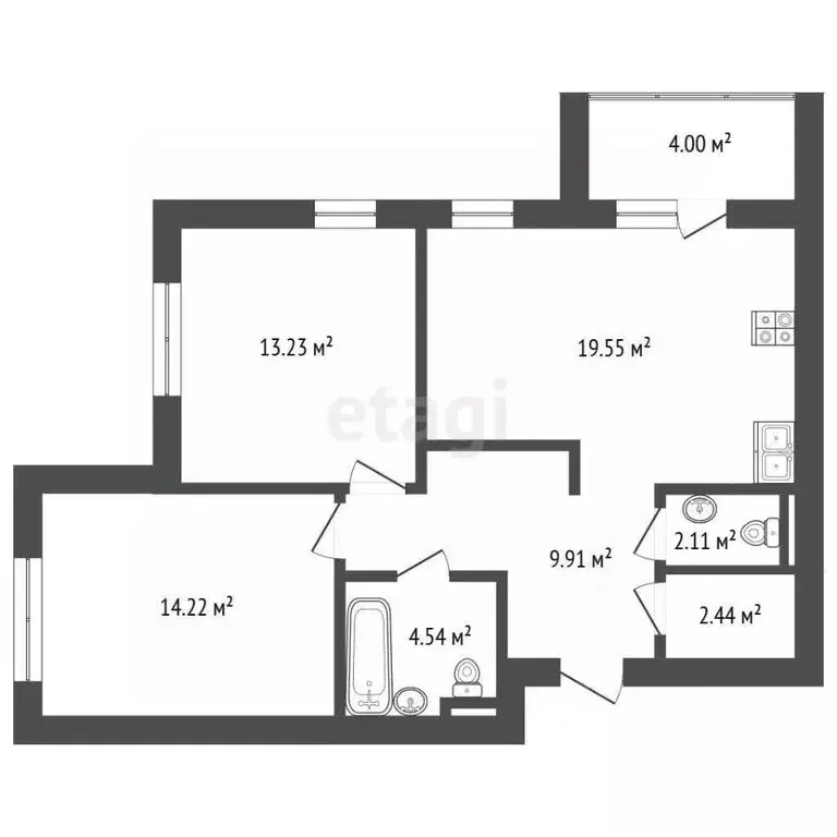 3-к кв. Марий Эл, Йошкар-Ола ул. Кирова, 27 (73.22 м) - Фото 2