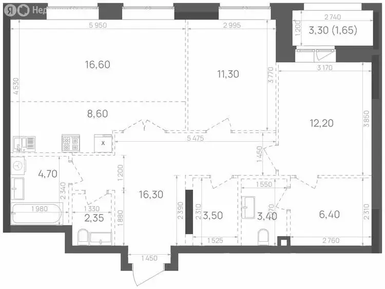 2-комнатная квартира: Казань, Краснококшайская улица, 60 (86.95 м) - Фото 0