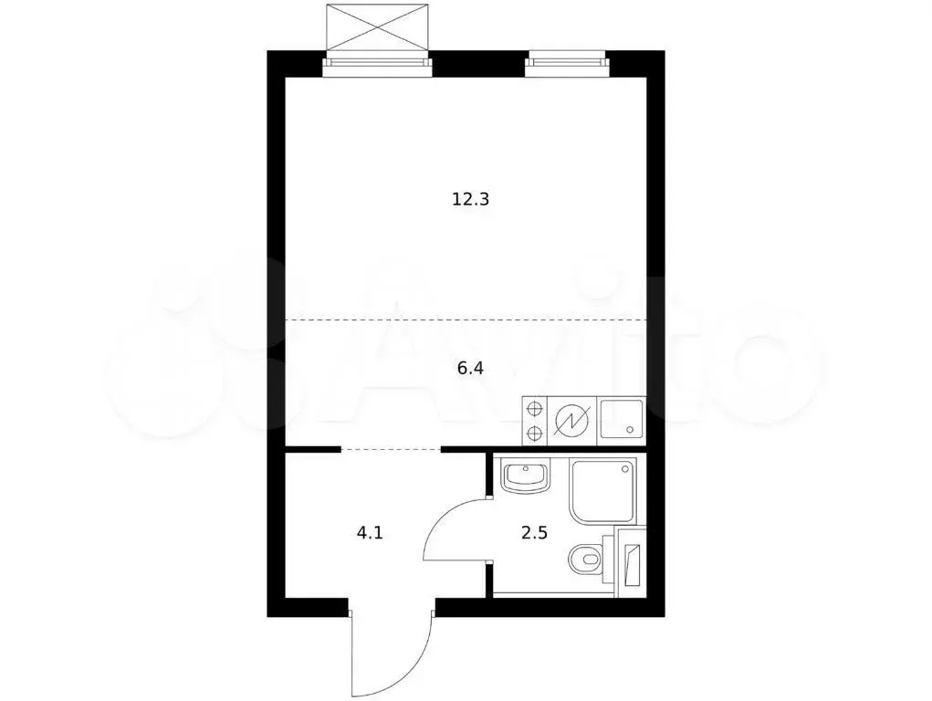 Квартира-студия, 25,3 м, 20/24 эт. - Фото 0