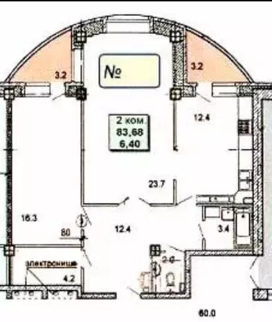 2-к кв. Ростовская область, Ростов-на-Дону просп. Ленина, 105Г (83.0 ... - Фото 1