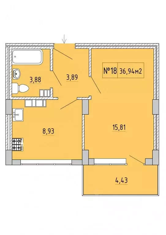 1-к кв. Крым, Феодосия ул. Грина, 43 (36.94 м) - Фото 0