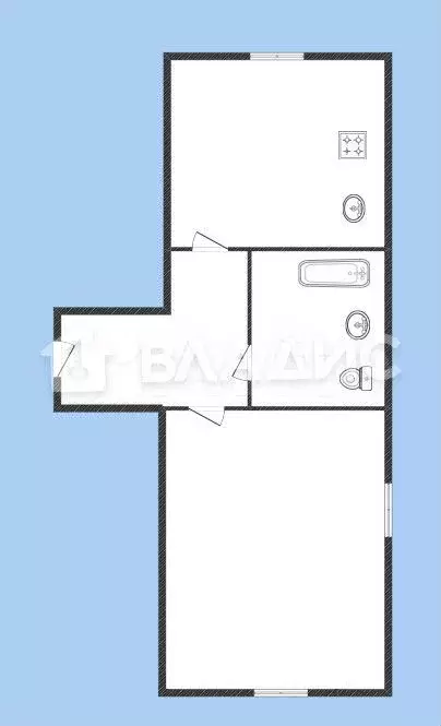 1-к. квартира, 32,8 м, 1/5 эт. - Фото 0