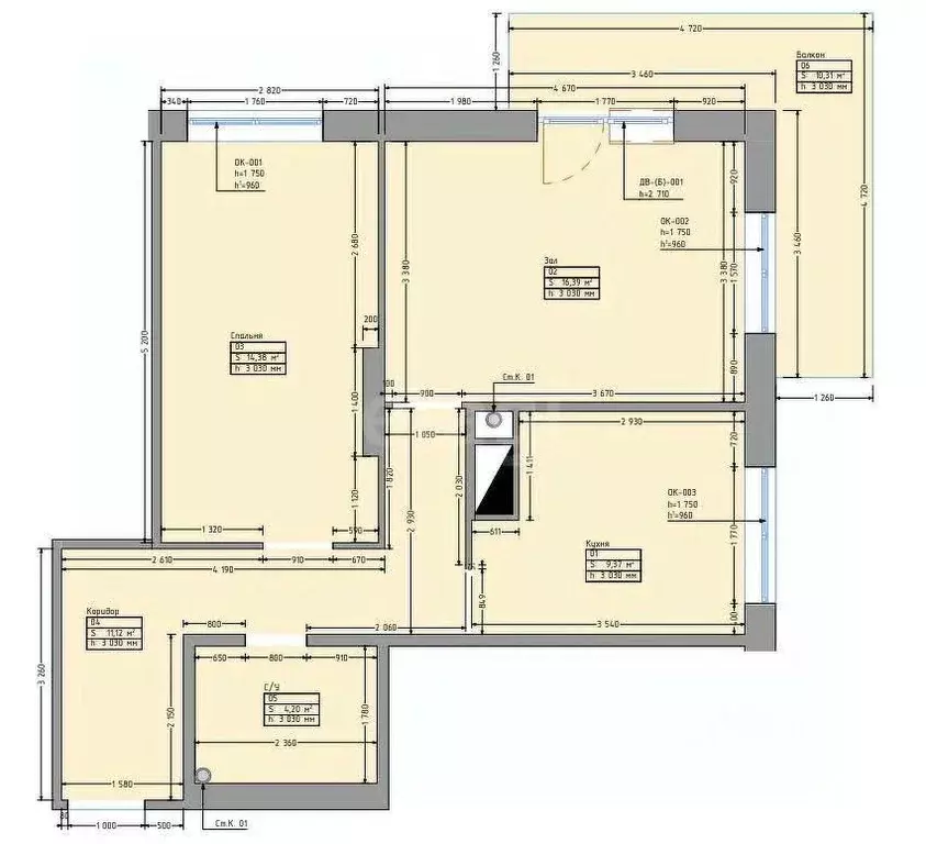 2-к кв. Татарстан, Казань ул. Комиссара Габишева, 18А (54.7 м) - Фото 1