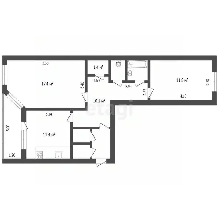 2-к кв. Ямало-Ненецкий АО, Новый Уренгой Лимбяяха мкр, Приозерный мкр, ... - Фото 2