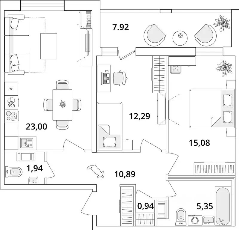 2-к кв. Санкт-Петербург Кубинская ул., 82к3с1 (73.6 м) - Фото 0