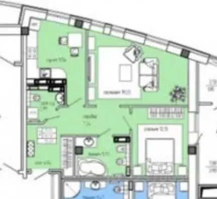 2-к кв. Омская область, Омск Сенная ул., 30 (67.2 м) - Фото 1
