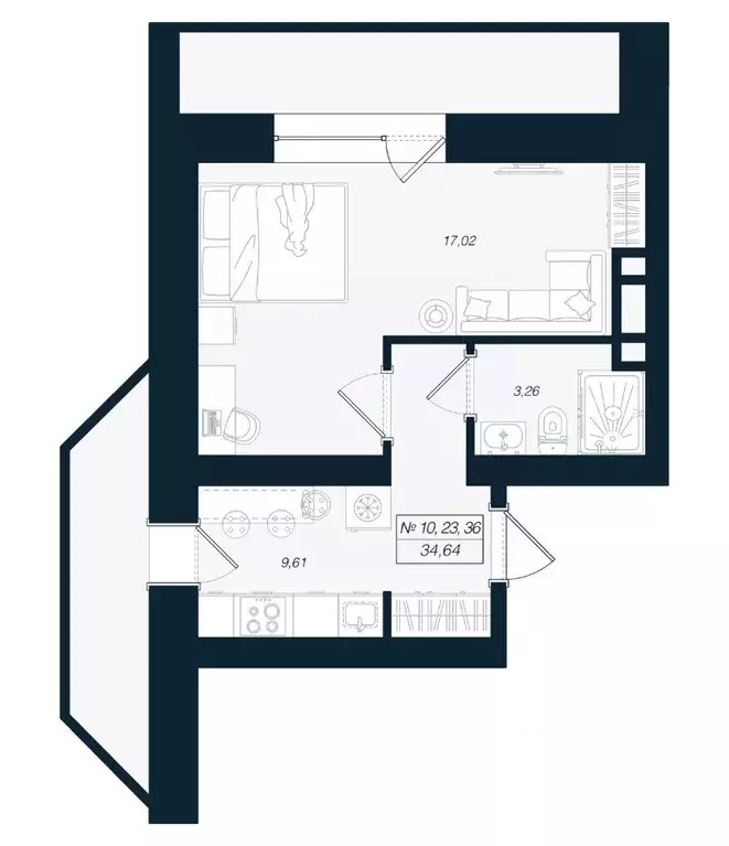 1-к кв. Ленинградская область, Выборгский район, Рощино пгт ул. ... - Фото 1