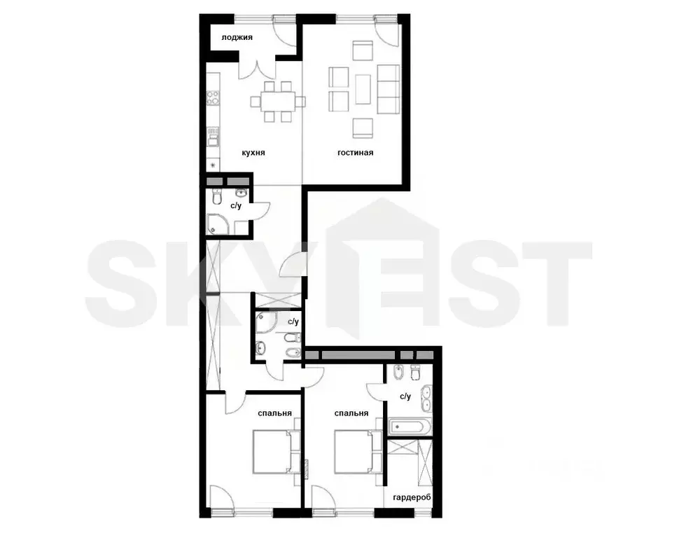 4-к кв. Москва ул. Усачева, 15А (135.0 м) - Фото 2