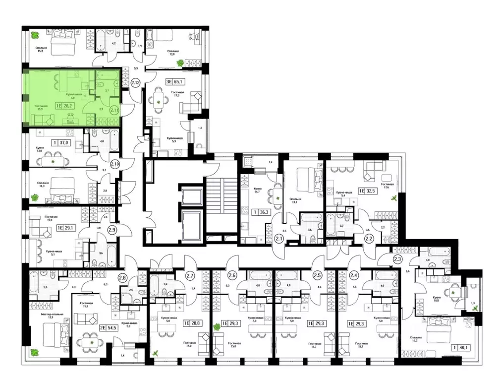 Студия Московская область, Пушкино Пушкино Град жилой комплекс (28.2 ... - Фото 2