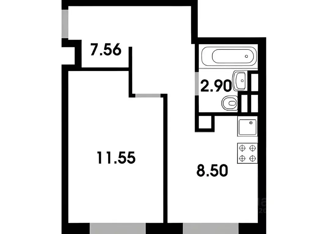 1-к кв. Московская область, Одинцовский городской округ, д. Солманово, ... - Фото 2