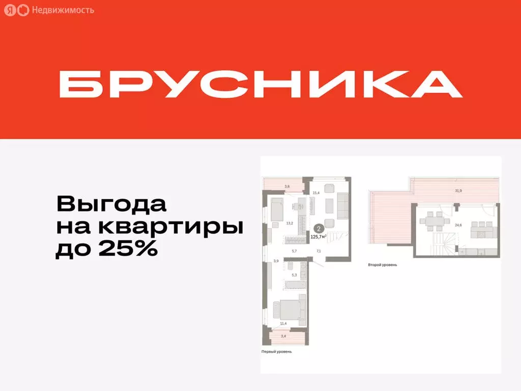 2-комнатная квартира: Тюмень, Ленинский округ (125.67 м) - Фото 0