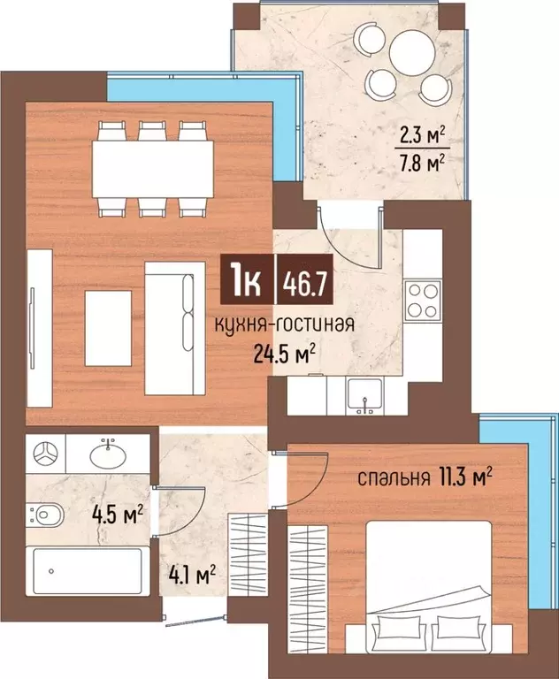 1-к кв. Калининградская область, Светлогорск Парковый жилой комплекс, ... - Фото 1