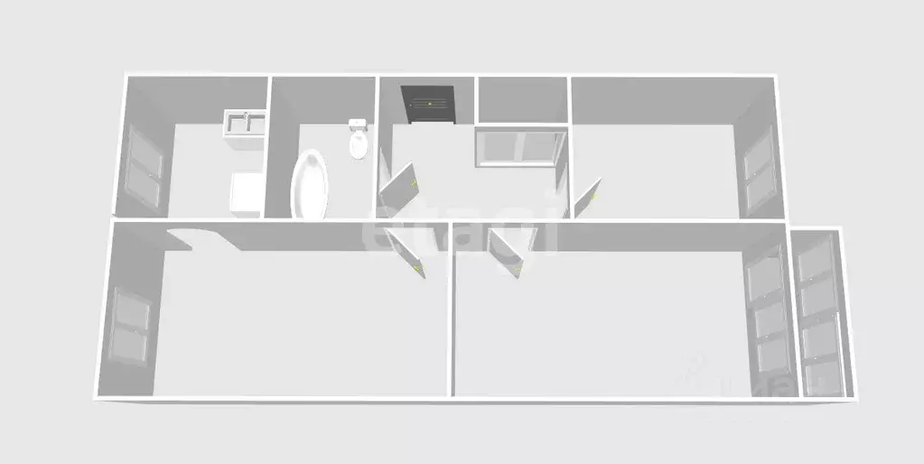 3-к кв. Сахалинская область, Южно-Сахалинск Сахалинская ул., 37 (61.6 ... - Фото 2