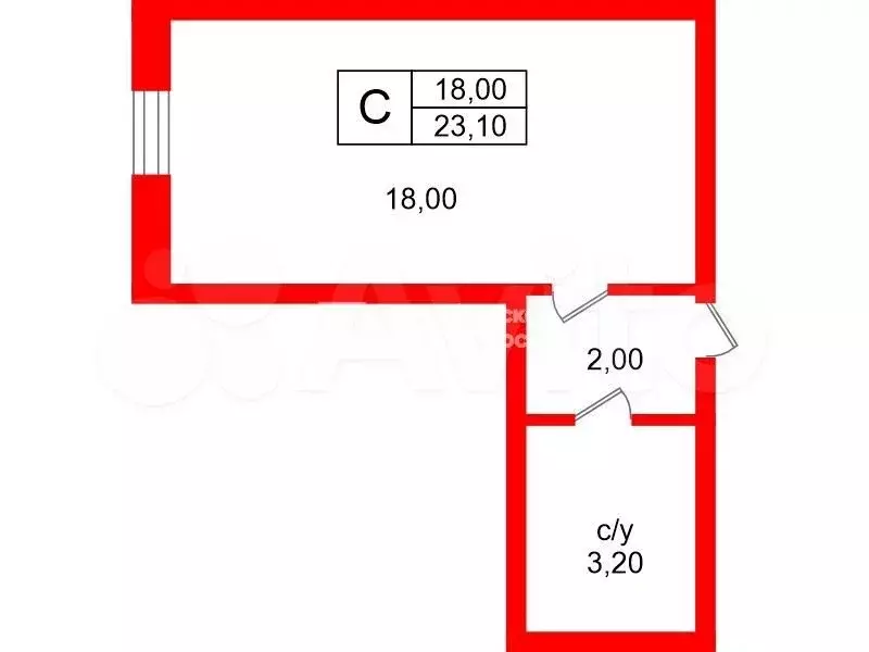 Квартира-студия, 23,1 м, 1/25 эт. - Фото 0