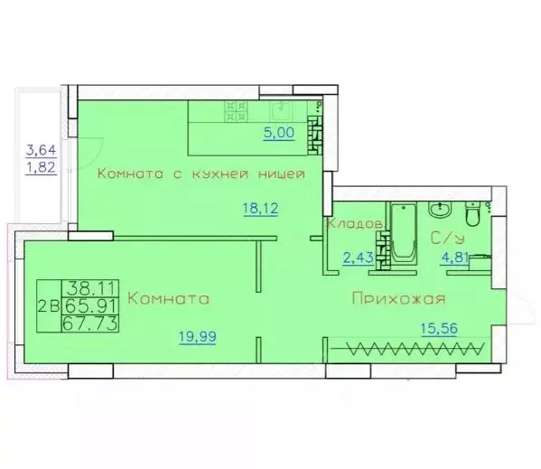 2-к кв. Томская область, Северск ул. Ленина, 116 (67.73 м) - Фото 0