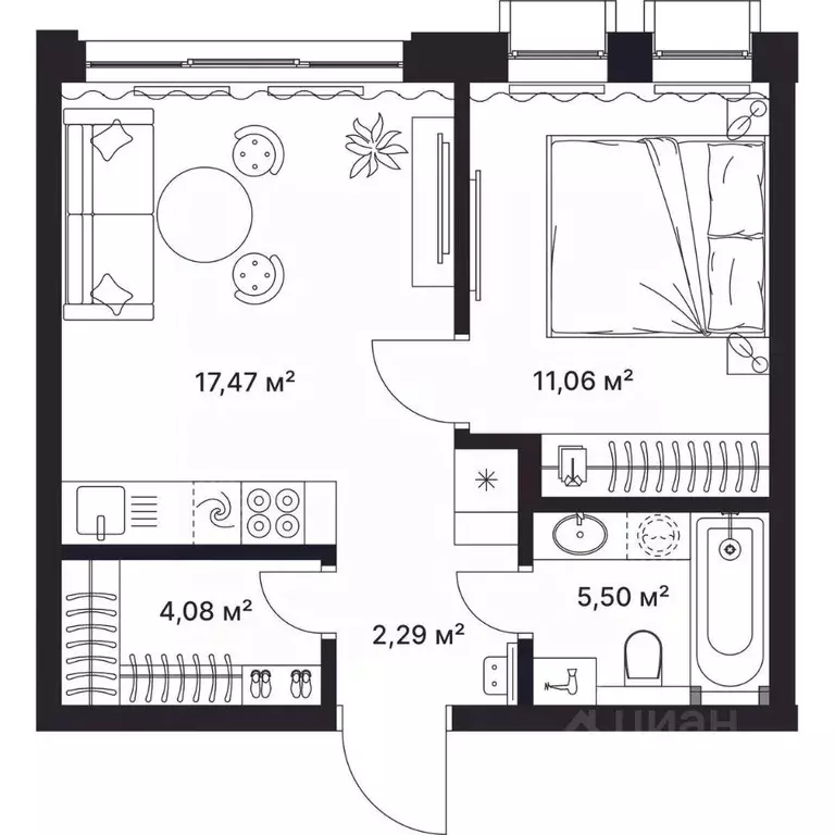 1-к кв. Владимирская область, Киржач ул. Свердлова, 10А (40.0 м) - Фото 1