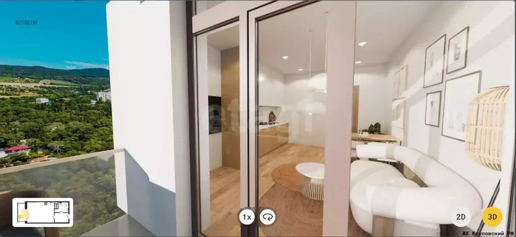 Студия Крым, Ялта муниципальный округ, Кореиз пгт спуск Парковый, 5 ... - Фото 2