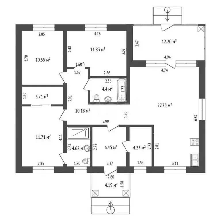 Дом в Тюмень, КП Лето-Парк, Рябиновая улица (95.9 м) - Фото 1