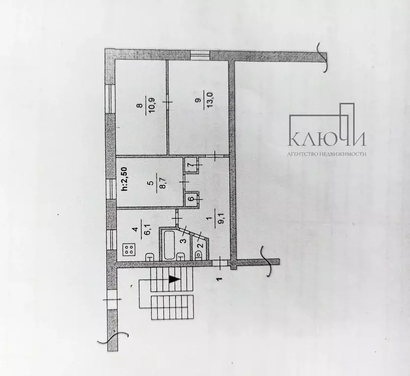 3-к кв. Челябинская область, Магнитогорск ул. Гагарина, 45 (51.5 м) - Фото 1