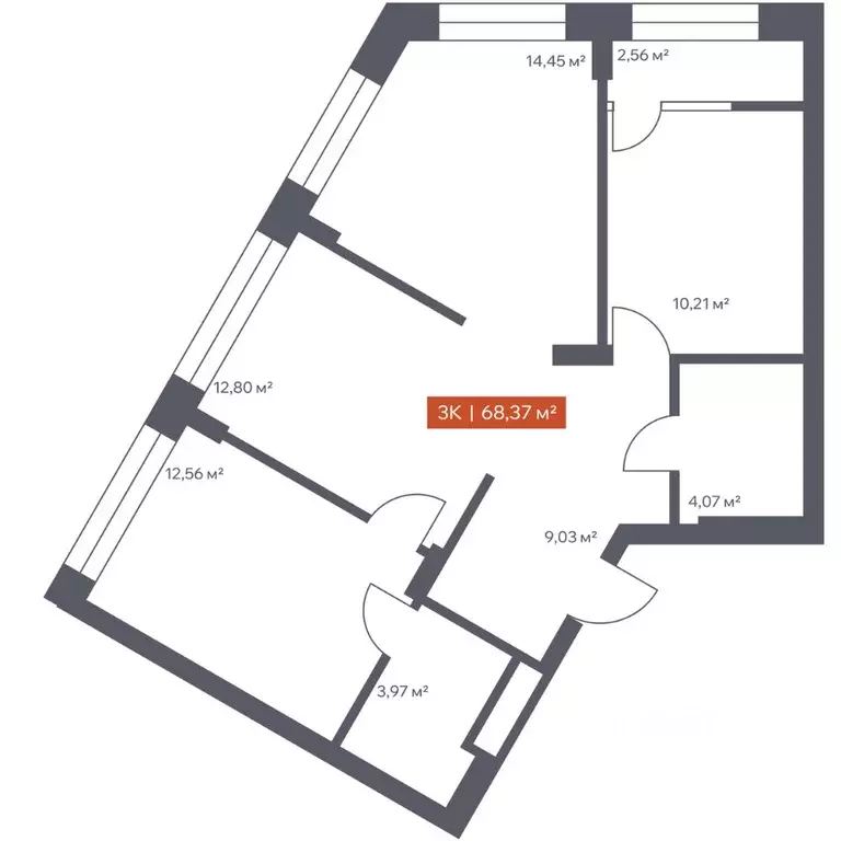 3-к кв. Томская область, Томск Красноармейская ул., 144 (68.37 м) - Фото 0