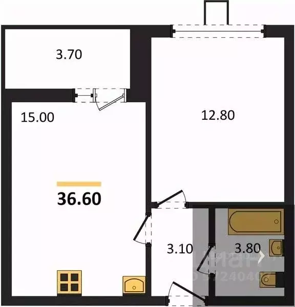1-к кв. Воронежская область, Воронеж Городские Истории жилой комплекс ... - Фото 1