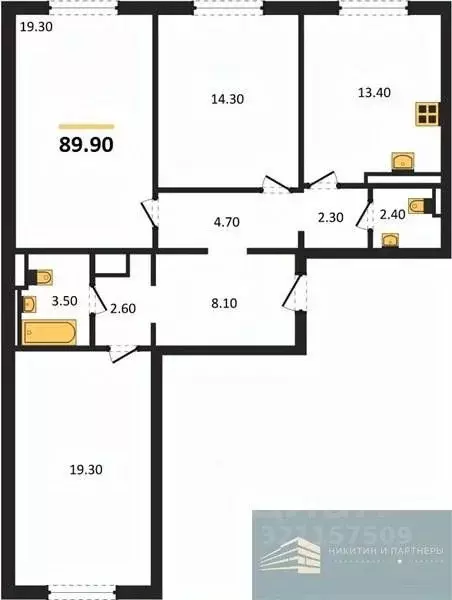 3-к кв. Воронежская область, Воронеж ул. Загоровского, 5/3 (89.9 м) - Фото 0