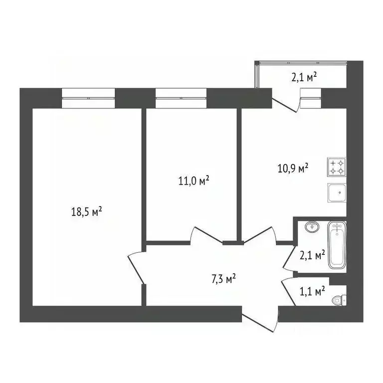 2-к кв. Башкортостан, Уфа ул. Испытателей, 21 (51.5 м) - Фото 1