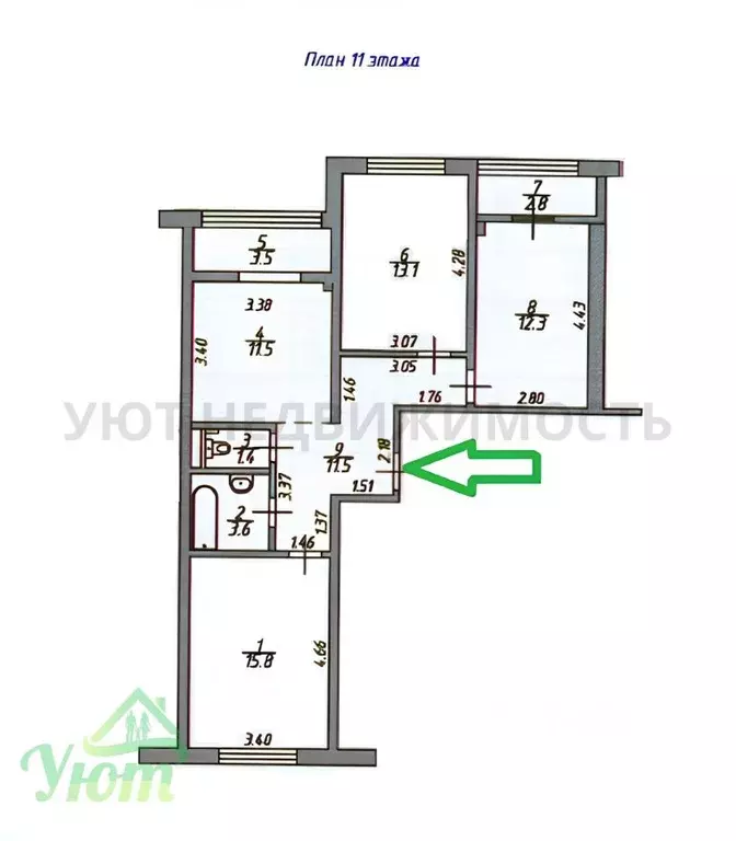 3-к кв. Московская область, Жуковский ул. Гагарина, 62 (70.9 м) - Фото 2