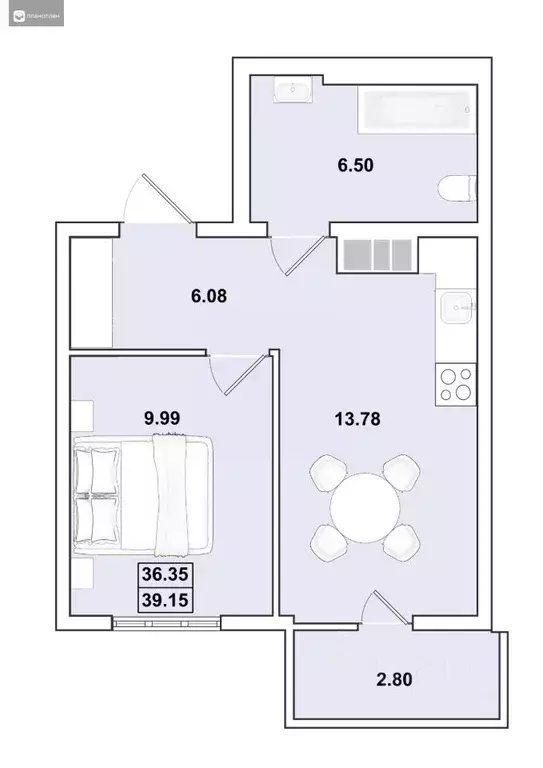 1-к кв. Иркутская область, Иркутск Ново-Ленино мкр,  (39.15 м) - Фото 1