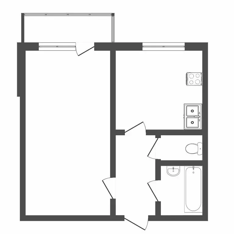 1-комнатная квартира: Тюмень, Депутатская улица, 95 (34 м) - Фото 1