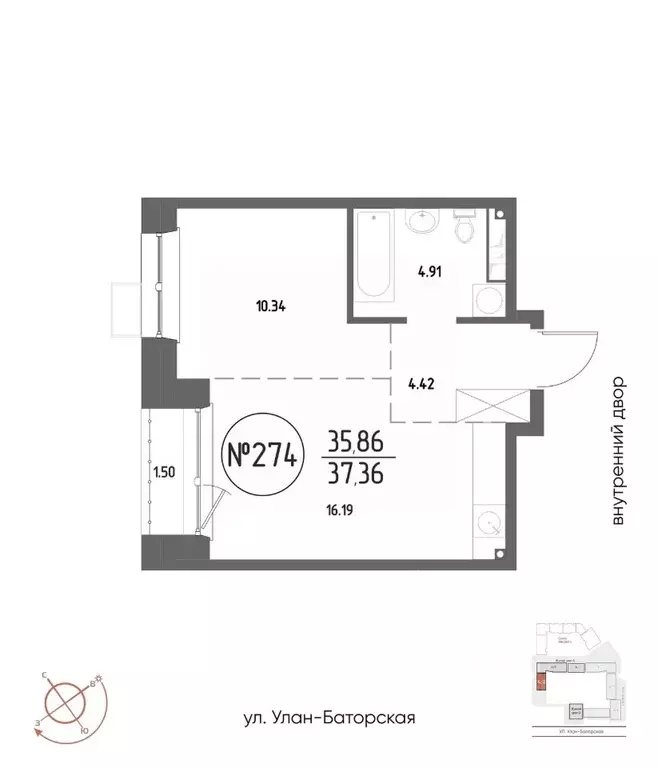 1-к кв. Иркутская область, Иркутск Макс жилой комплекс (37.36 м) - Фото 0