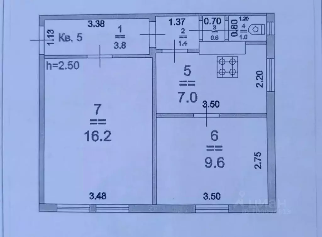 2-к кв. Нижегородская область, Бор ул. Нахимова, 41 (39.5 м) - Фото 2