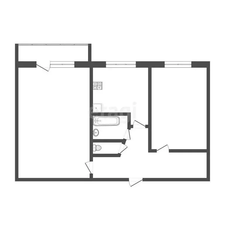 2-комнатная квартира: Иркутск, микрорайон Топкинский, 21 (44.9 м) - Фото 1
