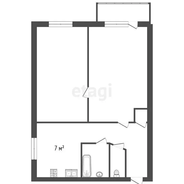 2-комнатная квартира: Всеволожск, Приютинская улица, 15 (42 м) - Фото 0