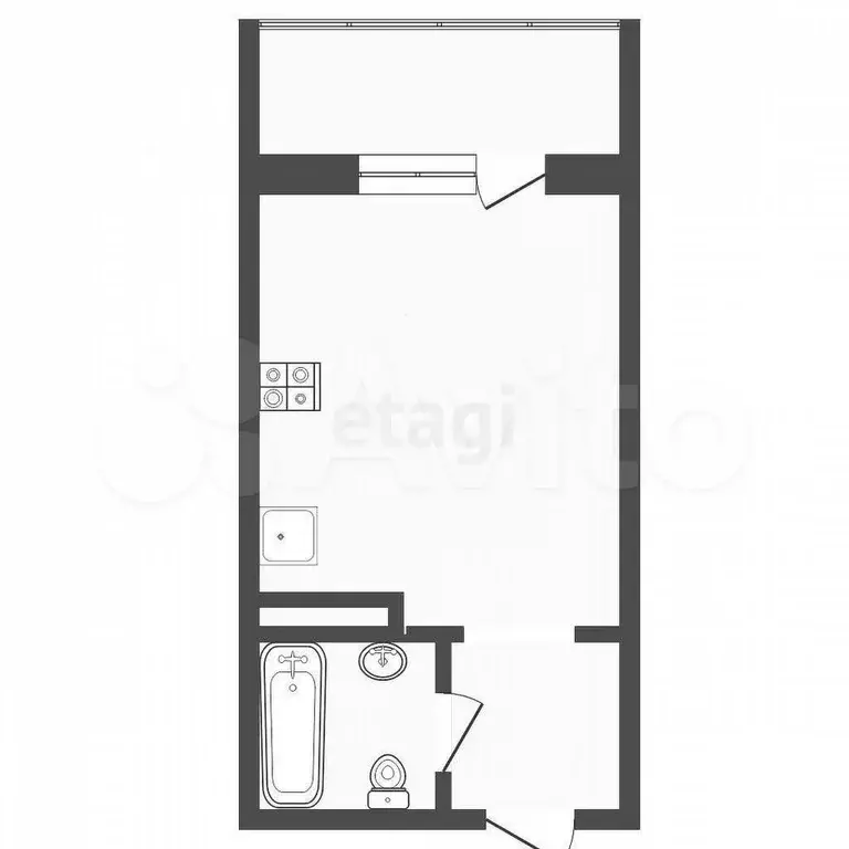 Квартира-студия, 32,6 м, 9/16 эт. - Фото 0