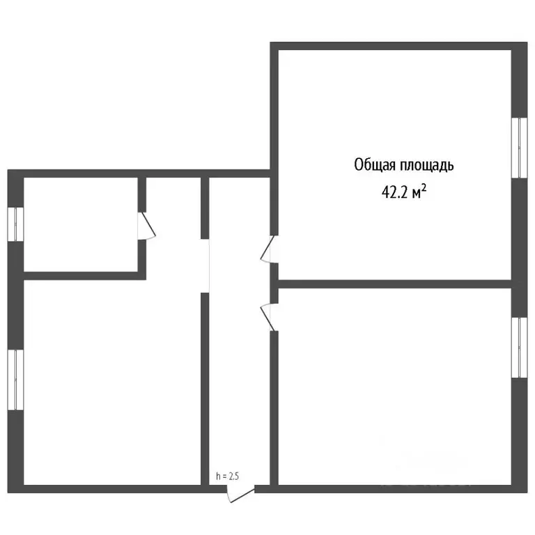 2-к кв. Брянская область, Дятьково Базарная ул., 18 (42.2 м) - Фото 1
