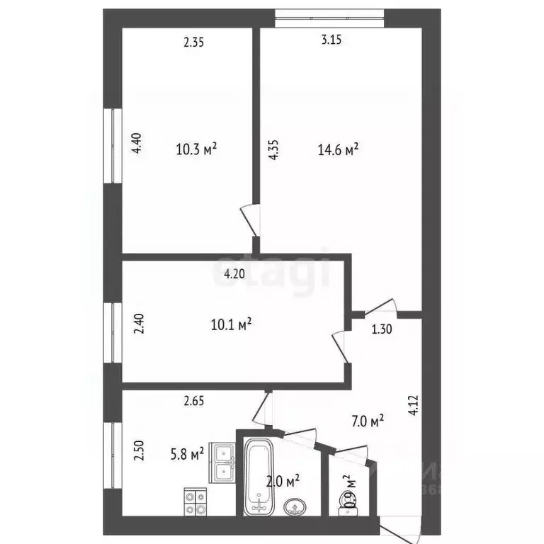 3-к кв. Хабаровский край, Комсомольск-на-Амуре Октябрьский просп., ... - Фото 2