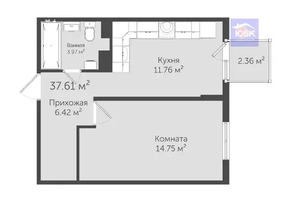 1-комнатная квартира: Евпатория, улица 60 лет ВЛКСМ, 31/3 (37.6 м) - Фото 0