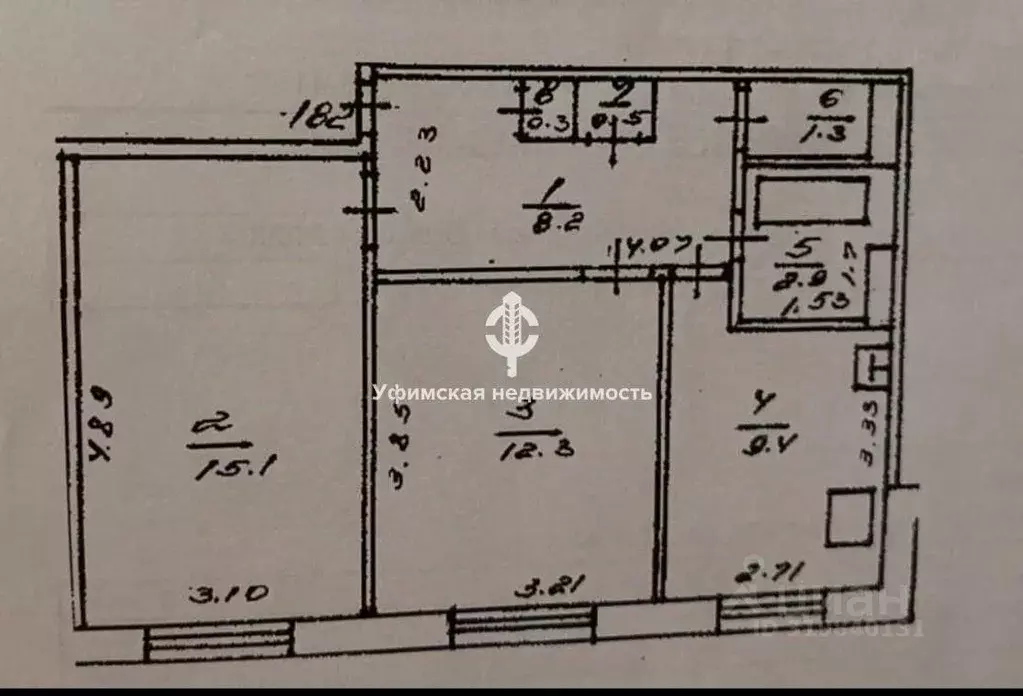 2-к кв. Башкортостан, Уфа ул. Адмирала Ушакова, 84 (50.0 м) - Фото 2