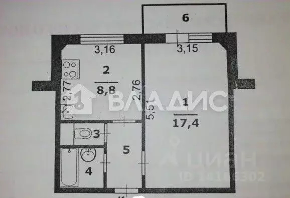 1-к кв. Белгородская область, Белгород Славянская ул., 7 (35.0 м) - Фото 2