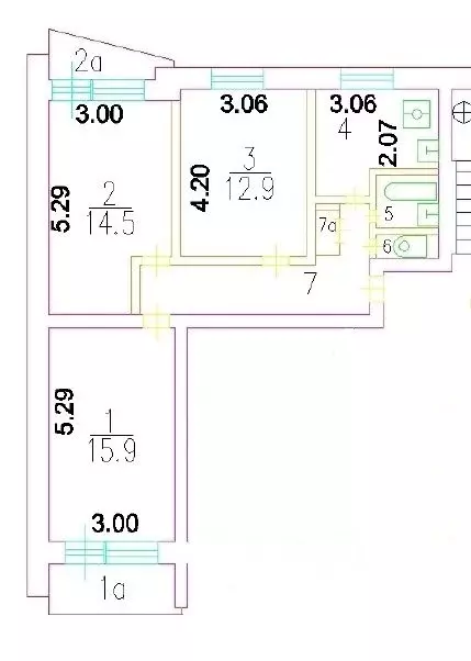 3-к кв. Москва Плетешковский пер., 12-16 (62.5 м) - Фото 2